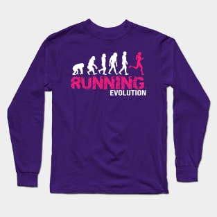 Evolution of Running Girls Runners gift Long Sleeve T-Shirt